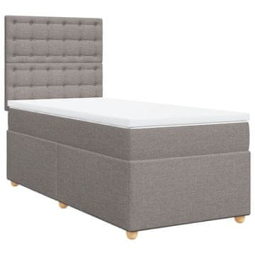 Vidaxl Box spring postelja z vzmetnico taupe 100x200 cm blago