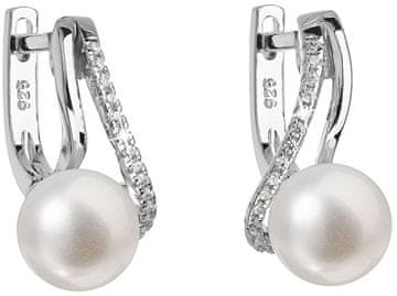 Evolution Group Srebrni uhani s pravimi biseri Pavona 21024.1