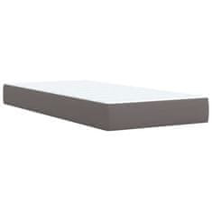 Vidaxl Box spring postelja z vzmetnico siva 100x200 cm umetno usnje