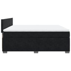 Vidaxl Box spring postelja z vzmetnico črna 180x200 cm žamet