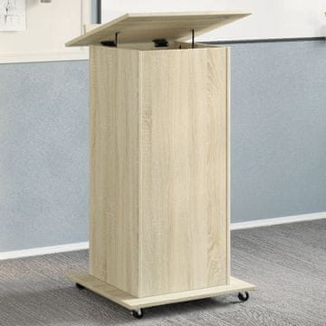 Vidaxl vidaXL Pult s kolesi in predalom sonoma hrast 55x55x107 cm