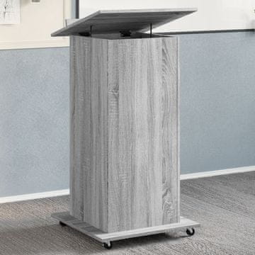 Vidaxl vidaXL Omara s kolesi in predalom, siva sonoma hrastova barva, 55x55x107 cm