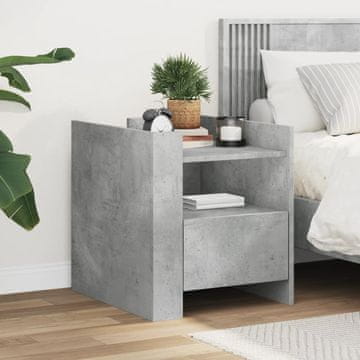 Vidaxl vidaXL Nočna omarica siva betonska 45x50x50 cm material na osnovi lesa