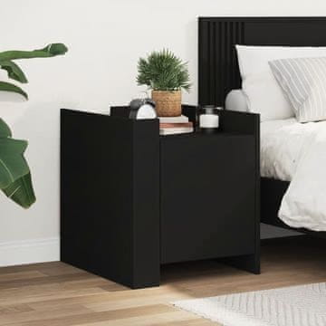 Vidaxl vidaXL Nočna omarica, črna, 45x50x50 cm, material na osnovi lesa