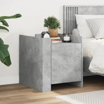 Vidaxl vidaXL Nočna omarica siva betonska 45x50x50 cm material na osnovi lesa