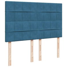 Vidaxl Box spring postelja z vzmetnico modra 140x200 cm žamet