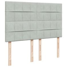 Vidaxl Box spring postelja z vzmetnico svetlo siv 140x190 cm žamet