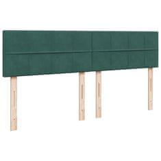 Vidaxl Box spring postelja z vzmetnico temno zelena 180x200 cm žamet
