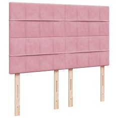 Vidaxl Box spring postelja z vzmetnico roza 160x200 cm žamet