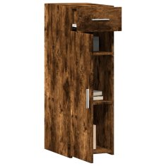 Vidaxl Komoda dimljeni hrast 30x42,5x93 cm inženirski les