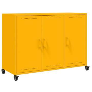Vidaxl Komoda gorčično rumena 100,5x39x72 cm jeklo
