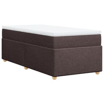 Vidaxl Box spring postelja z vzmetnico temno rjav 90x190 cm blago