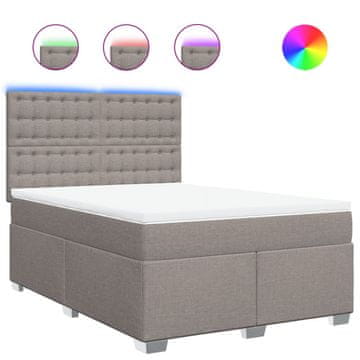Vidaxl Box spring postelja z vzmetnico taupe 160x200 cm blago