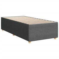 Vidaxl Box spring postelja z vzmetnico temno siva 90x190 cm blago