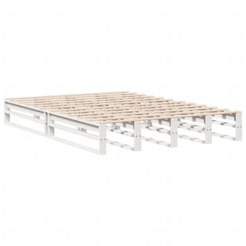 Vidaxl Posteljni okvir brez vzmetnice bel 120x190 cm trdna borovina