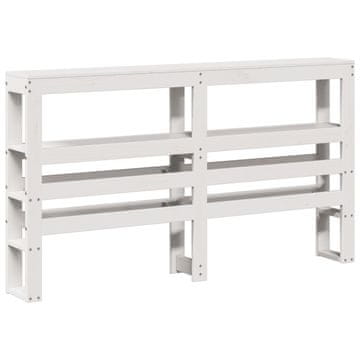 Vidaxl Vzglavje s policami bela 120 cm trdna borovina