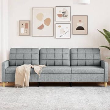 Vidaxl vidaXL Trosed svetlo siv 210 cm oblazinjen z blagom