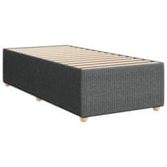 Vidaxl Box spring postelja z vzmetnico temno siva 90x190 cm blago