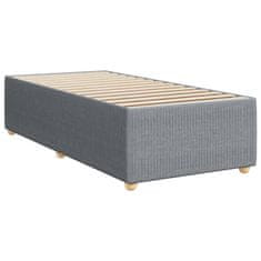 Vidaxl Box spring postelja z vzmetnico svetlo siv 100x200 cm blago