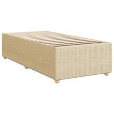 Vidaxl Box spring postelja z vzmetnico krem 90x190 cm blago