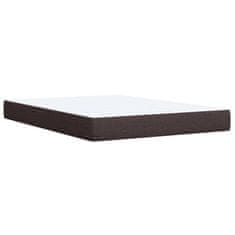 Vidaxl Box spring postelja z vzmetnico temno rjava 160x200 cm blago
