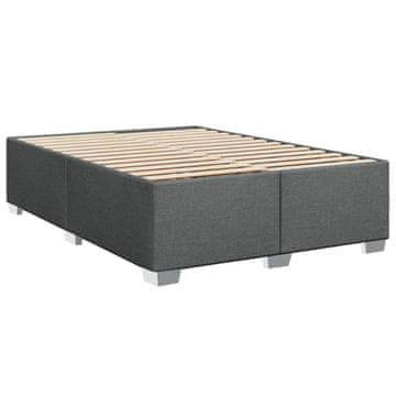 Vidaxl Posteljni okvir brez vzmetnice temno siv 140x200 cm tkanina
