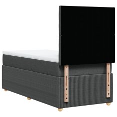 Vidaxl Box spring postelja z vzmetnico temno siva 90x190 cm blago