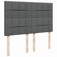 Vidaxl Box spring postelja z vzmetnico temno siva 140x200 cm blago