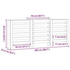 Vidaxl Pokrov za radiator sonoma hrast 205x21,5x83,5 cm inženirski les
