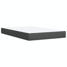 Vidaxl Box spring postelja z vzmetnico temno siva 120x200 cm blago