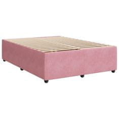 Vidaxl Box spring postelja z vzmetnico roza 140x190 cm žamet