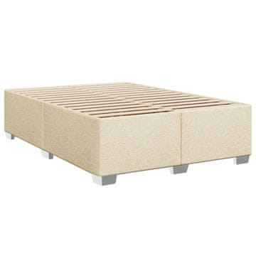 Vidaxl Posteljni okvir brez vzmetnice krem 140x200 cm tkanina