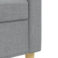Vidaxl Sedežna garnitura 3-delna s stolčkom svetlo sivo blago