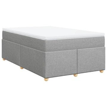 Vidaxl Box spring postelja z vzmetnico svetlo siva 120x200 cm blago