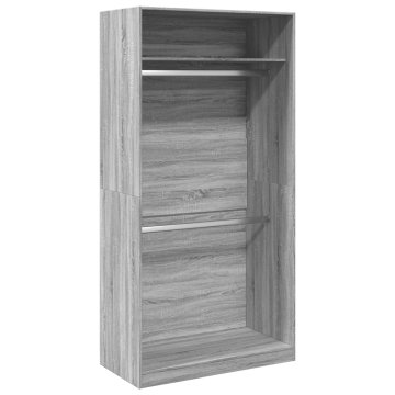 Vidaxl Garderobna omara siva sonoma 100x50x200 cm inženirski les