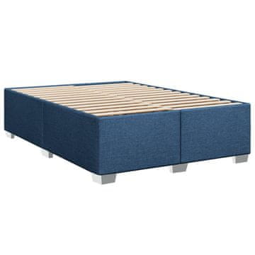 Vidaxl Posteljni okvir brez vzmetnice moder 140x190 cm blago