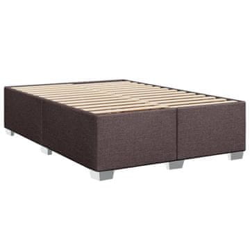 Vidaxl Posteljni okvir brez vzmetnice temno rjav 140x190 cm blago