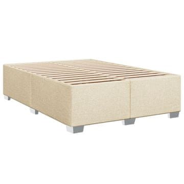 Vidaxl Posteljni okvir brez vzmetnice krem 140x190 cm blago