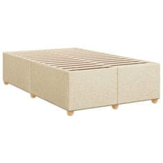 Vidaxl Box spring postelja z vzmetnico krem 120x200 cm blago