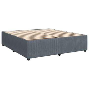 Vidaxl Posteljni okvir brez vzmetnice temno siv 180x200 cm žamet