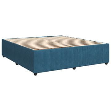 Vidaxl Posteljni okvir modra 200x200 cm žamet