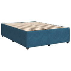 Vidaxl Box spring postelja z vzmetnico modra 140x200 cm žamet