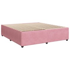 Vidaxl Box spring postelja z vzmetnico roza 200x200 cm žamet