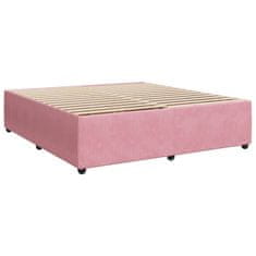 Vidaxl Box spring postelja z vzmetnico roza 200x200 cm žamet