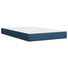 Vidaxl Box spring postelja z vzmetnico moder 120x200 cm blago