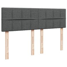 Vidaxl Box spring postelja z vzmetnico temno siva 140x200 cm blago