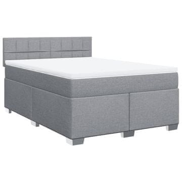 Vidaxl Box spring postelja z vzmetnico svetlo siva 160x200 cm žamet