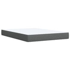 Vidaxl Box spring postelja z vzmetnico temno siva 160x200 cm blago