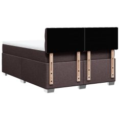 Vidaxl Box spring postelja z vzmetnico temno rjava 160x200 cm blago