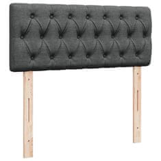 Vidaxl Box spring postelja z vzmetnico temno siva 120x200 cm blago